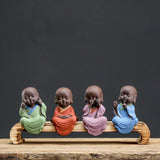 Mini Zisha Tea Pet Yixing Purple Clay Tea Play Small Monk Creative Ornament Gift Model
