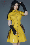 1/6 Scale Female Short Work Dress With Buttons Model For 12