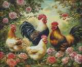 Rooster and Hen - Counted Cross Stitch Kits Needlework Embroidery DIY 14 CT Model