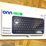 onn. Compact Wireless Keyboard Retro Round Keycaps Black English QWERTY Model