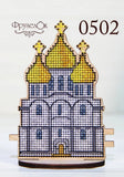 DIY Cross Stitch Kit on Wood "Church" Model