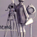 Photographer Lady 1/12 1/8 1/6 1/4 3D Print Model Kit Unpainted Unassembled Model