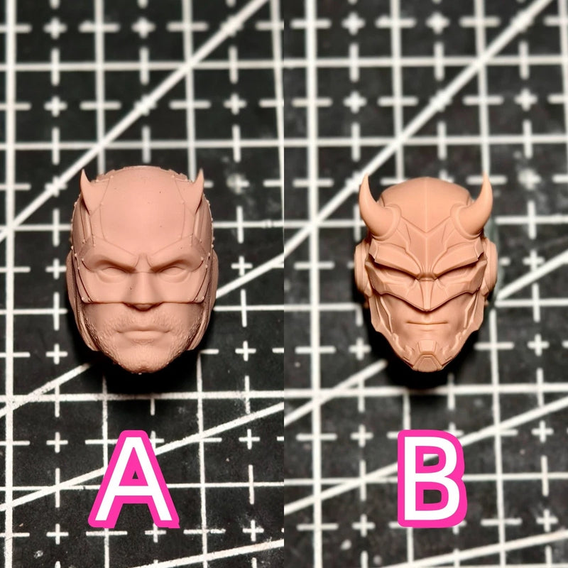 Unpainted 1/12 1/6 1/18 Future Daredevil Head Sculpt Carved Model Toys Model