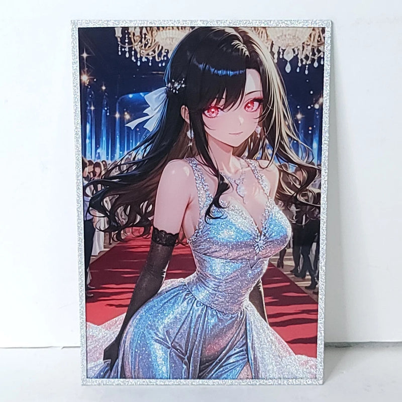 Chisa Silver Glitter Shiny Waifu Card Anime Girl Wall Art Oversized Board A5 Model