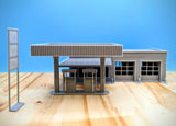 N Scale - 90s Gas Station and Oil Change Shop - 1:160 Scale Building Model