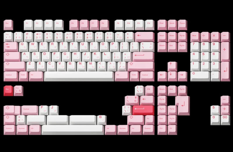 GMK Hazakura - SEALED Base Hiragana Keycaps - Double Shot Keycaps For Keyboards Model