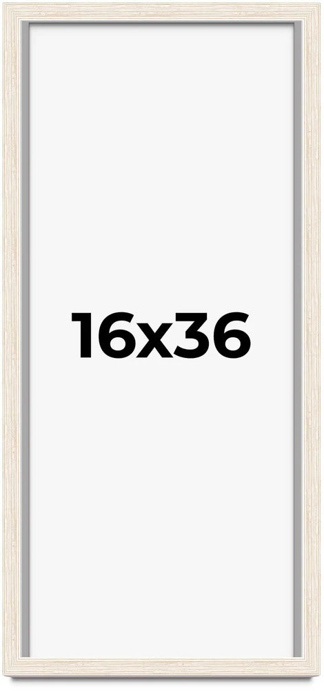 16x36 Shadow Box Frame White | 1.125 Inches Deep Real Wood Rustic Shadowbox Disp Model