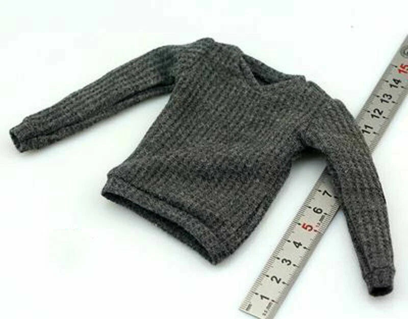 1/6 Scale Soldier Elbow Patch  Gray Sweater Model for 12" Figure Doll Toys New Model