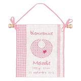 Le Bonheur des Dames counted cross stitch kit "Welcome Birth Pink", 20x24cm, DIY Model