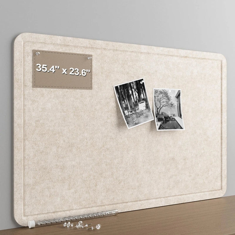36"x24" Felt Bulletin Board Frameless Pin Soft Cork Alternative Wall Decor Model