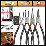 4Pcs Heavy Duty Snap Ring Pliers Set - 7" Circlip Tool Kit for Auto & Machinery Model