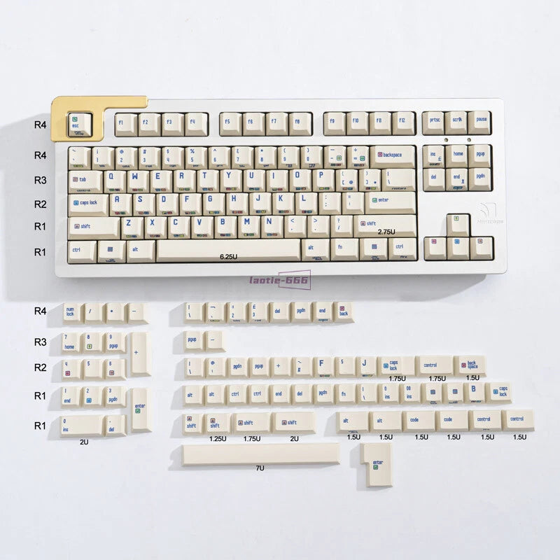 C64 Theme Keycaps Cherry PBT 153 Full Set Keys Dye-sub For Cherry MX Keyboard Model