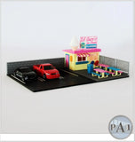 DIY 1:64 Scale DIY Ice Cream Shop Unassembled Diorama Kit for Hotwheels Matchbox Model