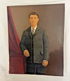 Antique Overpainted Photograph/ Painting on Board. 47cm x 39cm Model