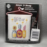 Counted Cross Stitch Kit 4223 Glitter Stitch 'N Hang Ornament NMI NOS Makeup Model