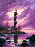 Diamond Painting Kits Purple Lighthouse DIY Diamond Painting Full Round Diamo... Model