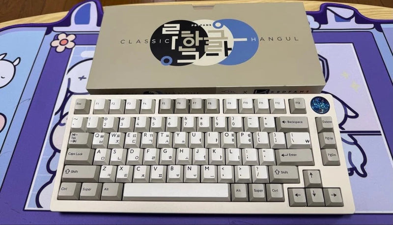 THERA75 Custom Mechanical Keyboard White With Keycaps Model