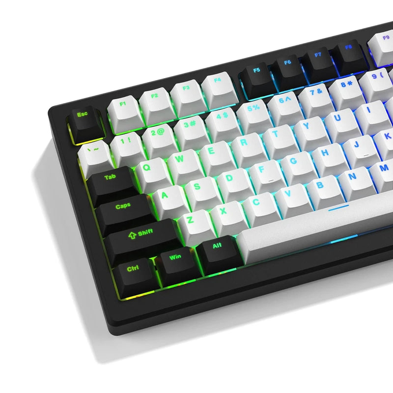 124 Keys XVX White, Black Keycaps, Cherry Profile, PBT Double Shot, Shine Thru Model