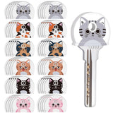 60 Pcs Key Cover Caps 6 Patterns 1" Keys Identifier, Cat Style Model