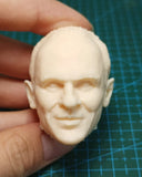 1/6 Scale Unpainted Anthony Hopkins Head Carving Sculpt Model Toys Model