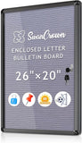 SWANCROWN 26X20 in Enclosed Bulletin Board, Lockable Felt Letter Board Sign | Ta Model