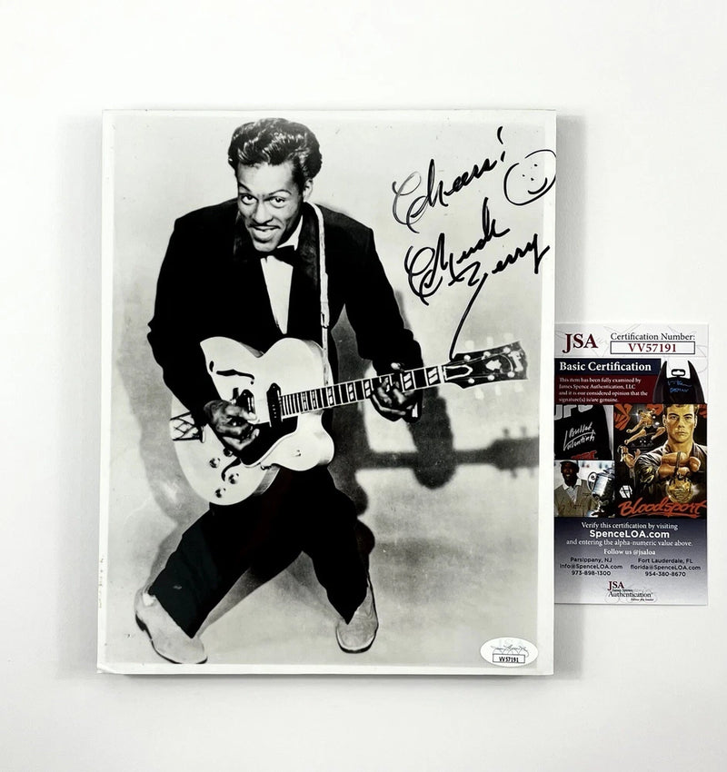 Chuck Berry Hand Signed 8x10 Photo Board Professionally Mounted JSA Certified ?? Model