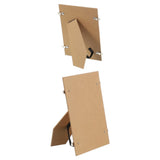 Easel Back Picture Frame Stand Metal Hinges Strap 7" Board 2 Pcs & Natural Wood Model