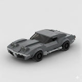 MOC Car Chevrolet Corvette C3 Gray Building Block Model Kit Toy Gift 242 Pcs Model