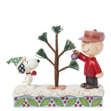 Jim Shore Peanuts Charlie Brown & Snoopy With Christmas Tree Figurine 6015029 Model