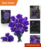 Purple Rose Bouquet Building Kit - 12 Non-Toxic Pieces for Endless Creativity Model