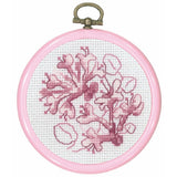 Permin counted cross stitch kit with hoop "Rose Kaprifol", Diam. 8 cm, DIY, 13-0 Model