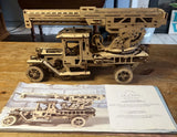 UGears Fire Truck Model 3D Wooden Mechanical Puzzle Assembled Built w/ Manual Model