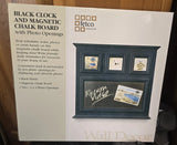 Fetco Black Finish,Clock Magnetic Chalk Board Photo Openings 17.375