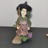 VTG Halloween Glitter 10" witch figurine Model