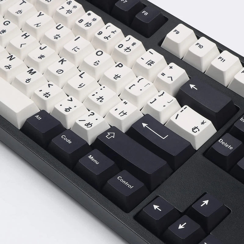 133 Keys Black White Japanese Keycaps Cherry Profile DyeSub PBT MX GH60 Model