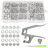 Pearl Snaps for Fabric w/Snap Pliers, 140 Set, 12mm Metal Snap Button Kit for... Model