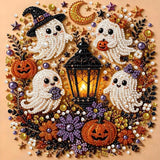 Halloween Ghost Diamond Art Kit Pearl Painting Pumpkin DIY Craft 12x12" Model