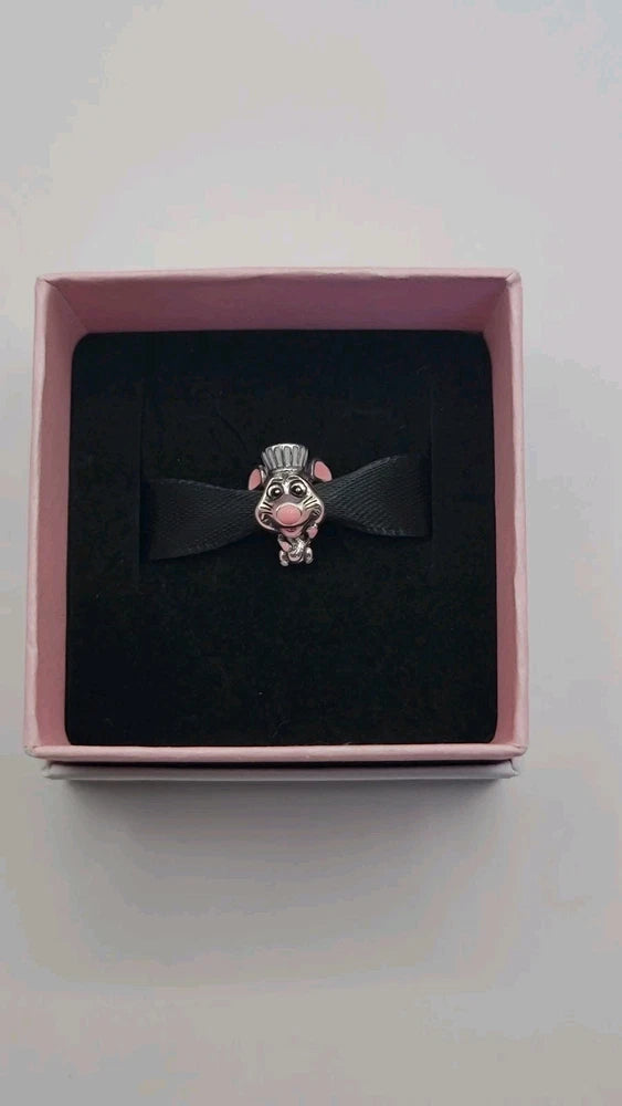 PANDORA 925 Ale Disney Pixar Ratatouille Remy Charm 794022C01 w/ Box  H8 Charms