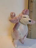 Pink Pippi-Like Poodle Estee' WhimsiClay  Dog Sculpture. Amy Lacombe Original Model