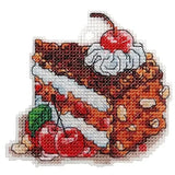 DIY Cross Stitch Kit Cake ?C Muffin with cherries on Plastic Canvas Cross Stitch Model