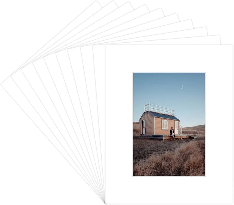 Pack of 25, White Pre-Cut 8X10 Picture Mat for 5X7 Photo | Model