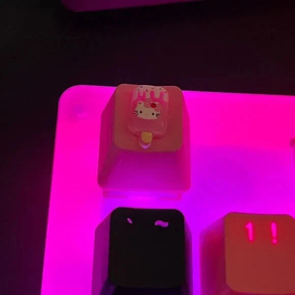 Cute Pink Cat Popsicle Kawaii Keycap, for OEM Switches Model