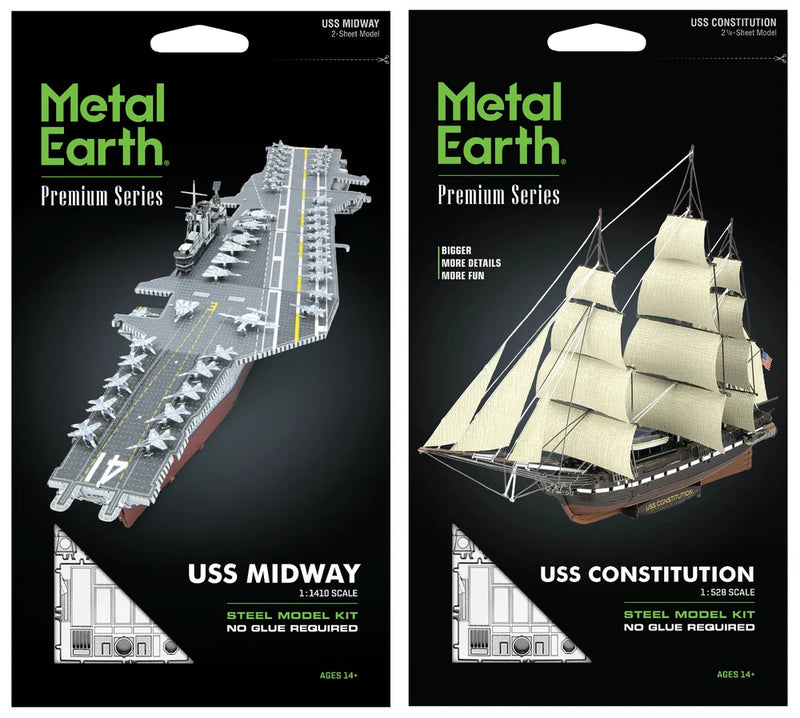 Fascinations Premium Series USS MIDWAY & USS CONSTITUTION Metal Earth Model Kits Model