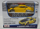 Maisto Porsche 911 GT2 RS Model Kit 1/24 Yellow Die-Cast Assembly Line Model