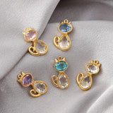 10pcs crystal pendant 18k gold plated stainless steel jewelry making accessory Charms