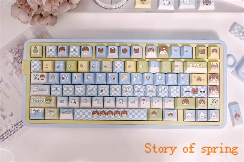 Love and Deepspace Zayne Theme Cartoon Keycaps PBT Keys 141 EOA/OEM NO KEYBOARD Model