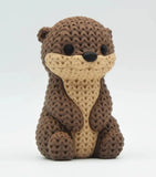 3D Printed Knitted Otter Figurine 2.75" Tall Model