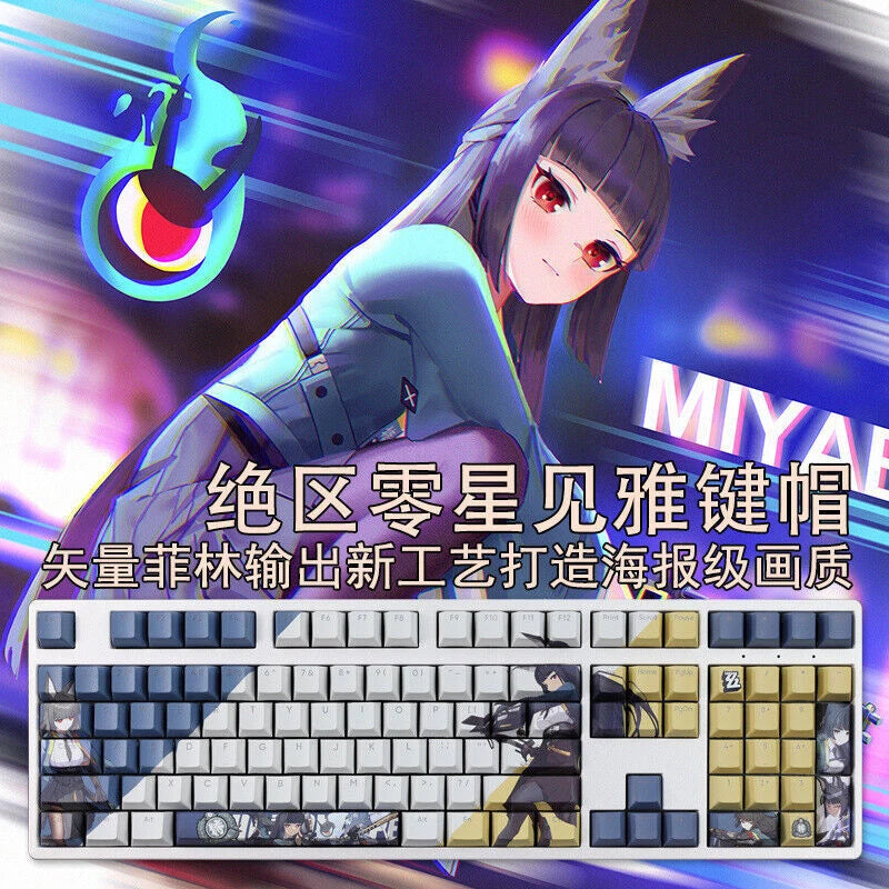 Zenless Zone Zero Hoshimi Miyabi 108keycaps ForRGB Cherry MX Mechanical keyboard Model