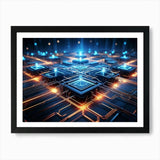 Computer Circuit Board 5 Art Print Framed Wall Art Poster Canvas Print Picture Model