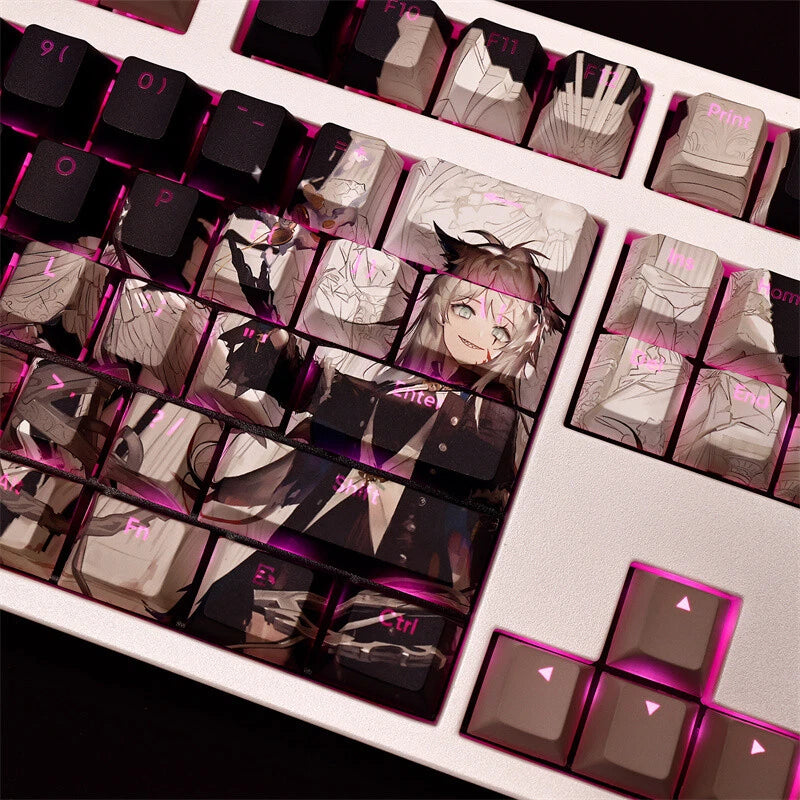 Lappland Arknights Transparent Keycaps PBT Cherry MX for Mechanical Keyboard HOT Model